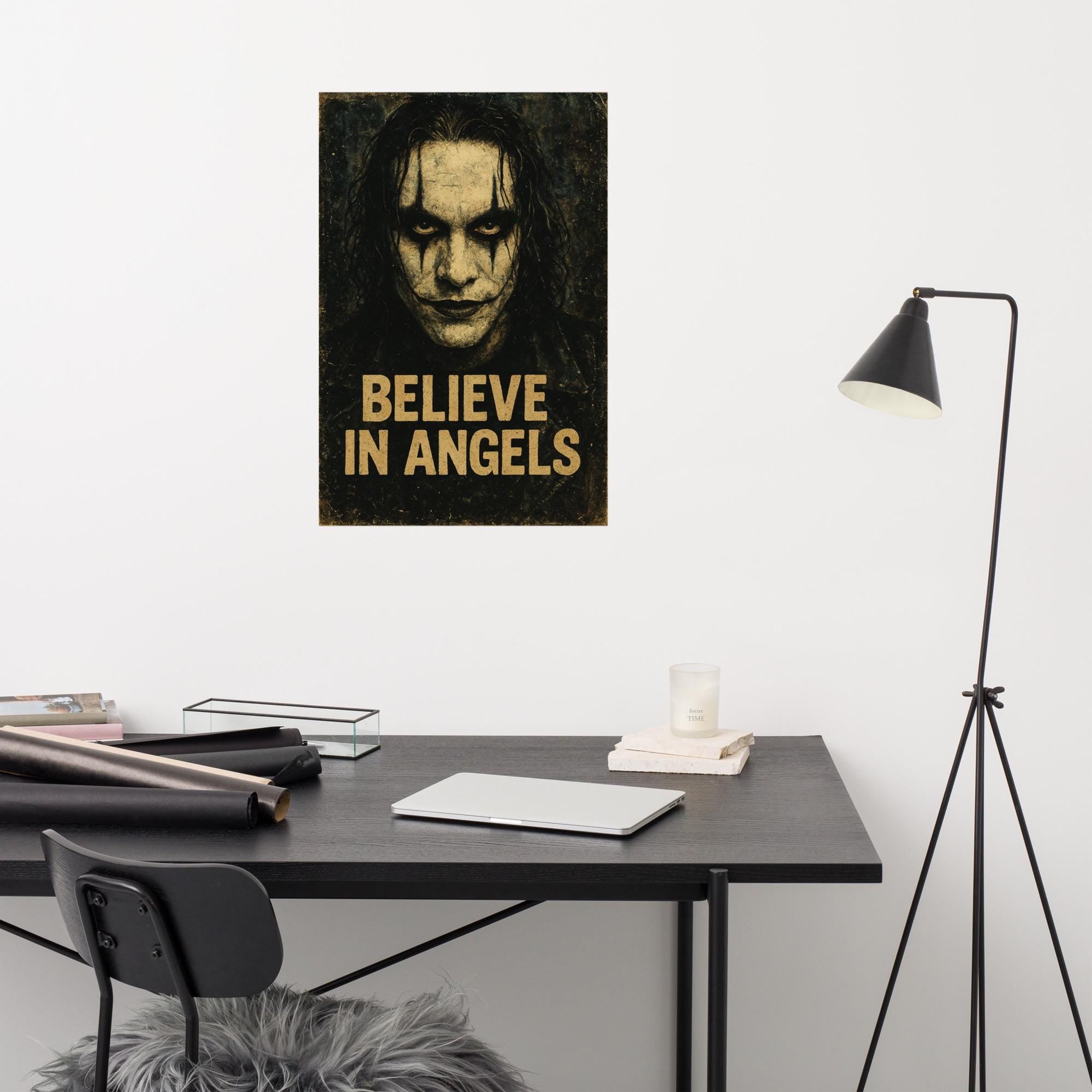 The Crow Believe In Angels Vintage Poster