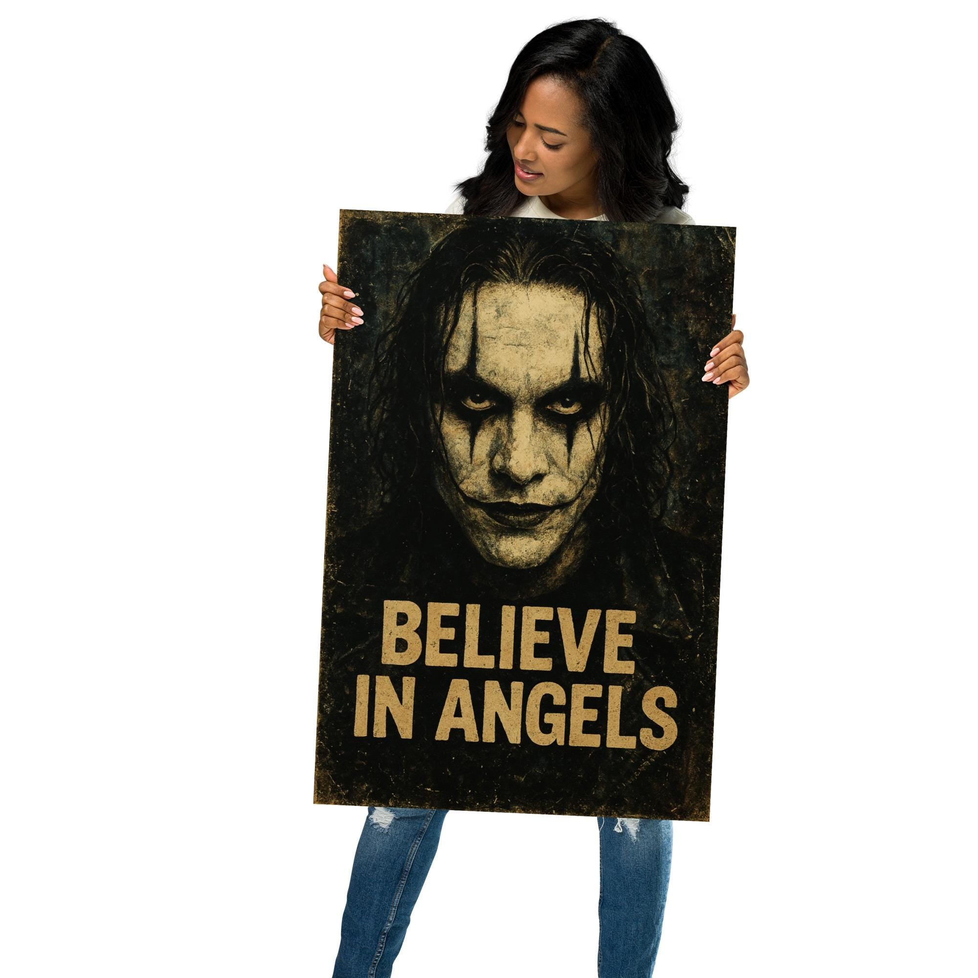 The Crow Believe In Angels Vintage Poster