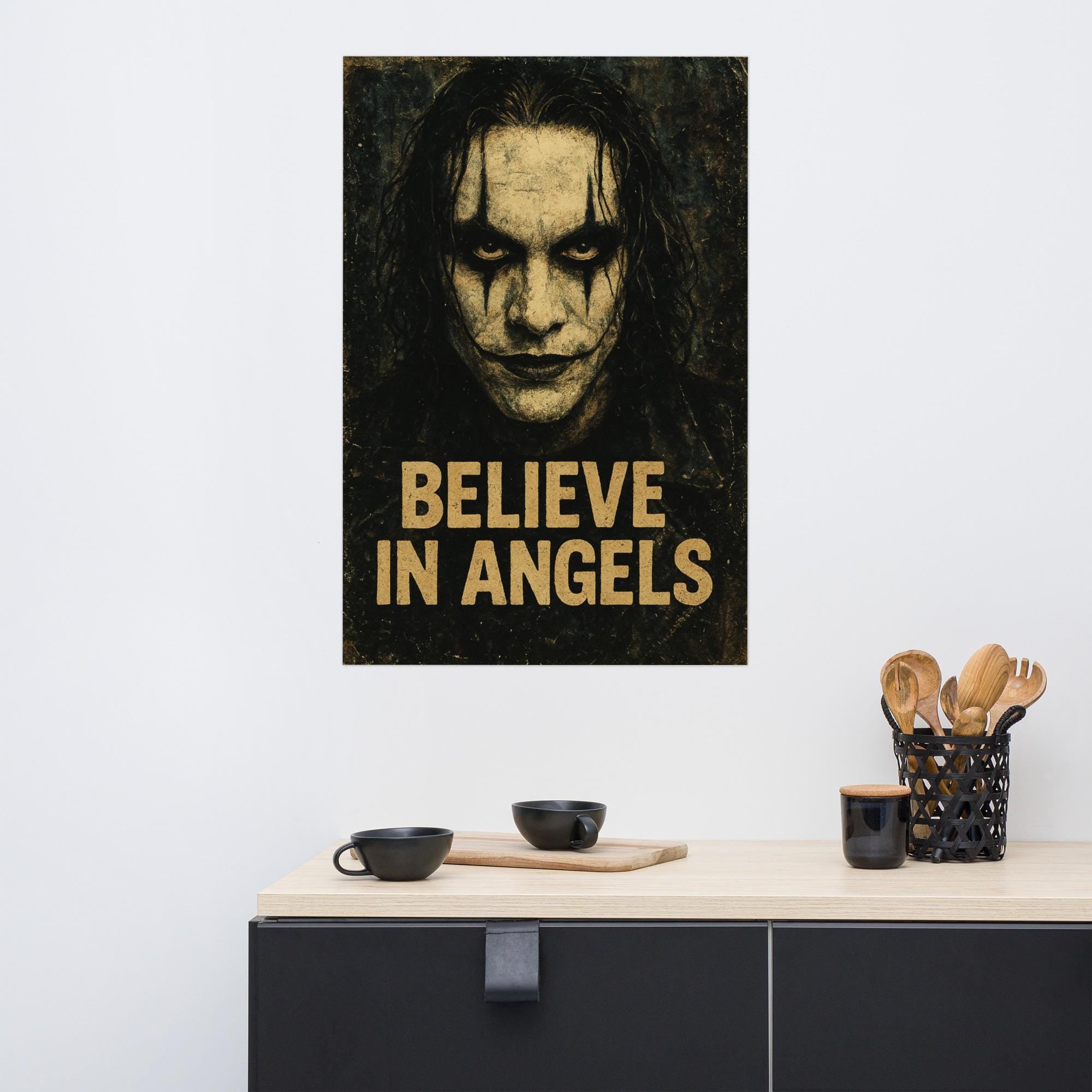 The Crow Believe In Angels Vintage Poster
