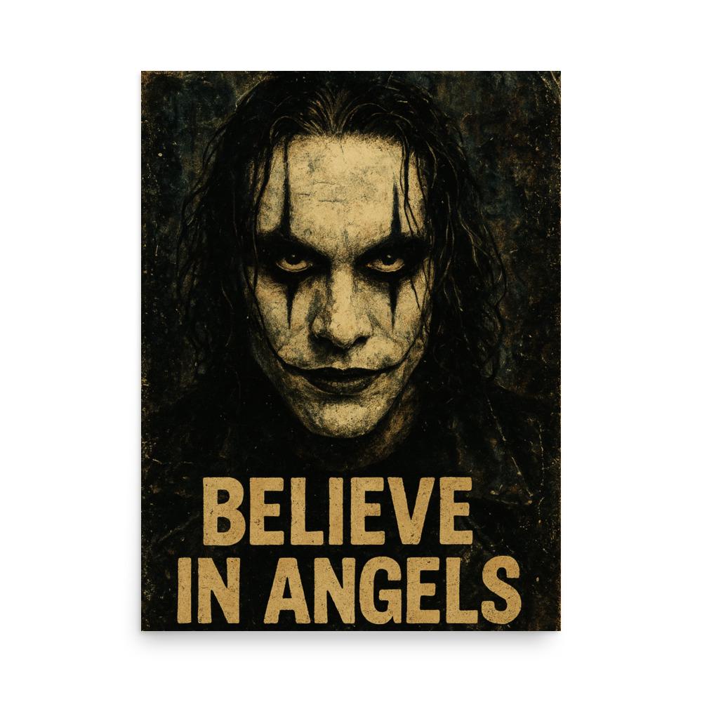 The Crow Believe In Angels Vintage Poster